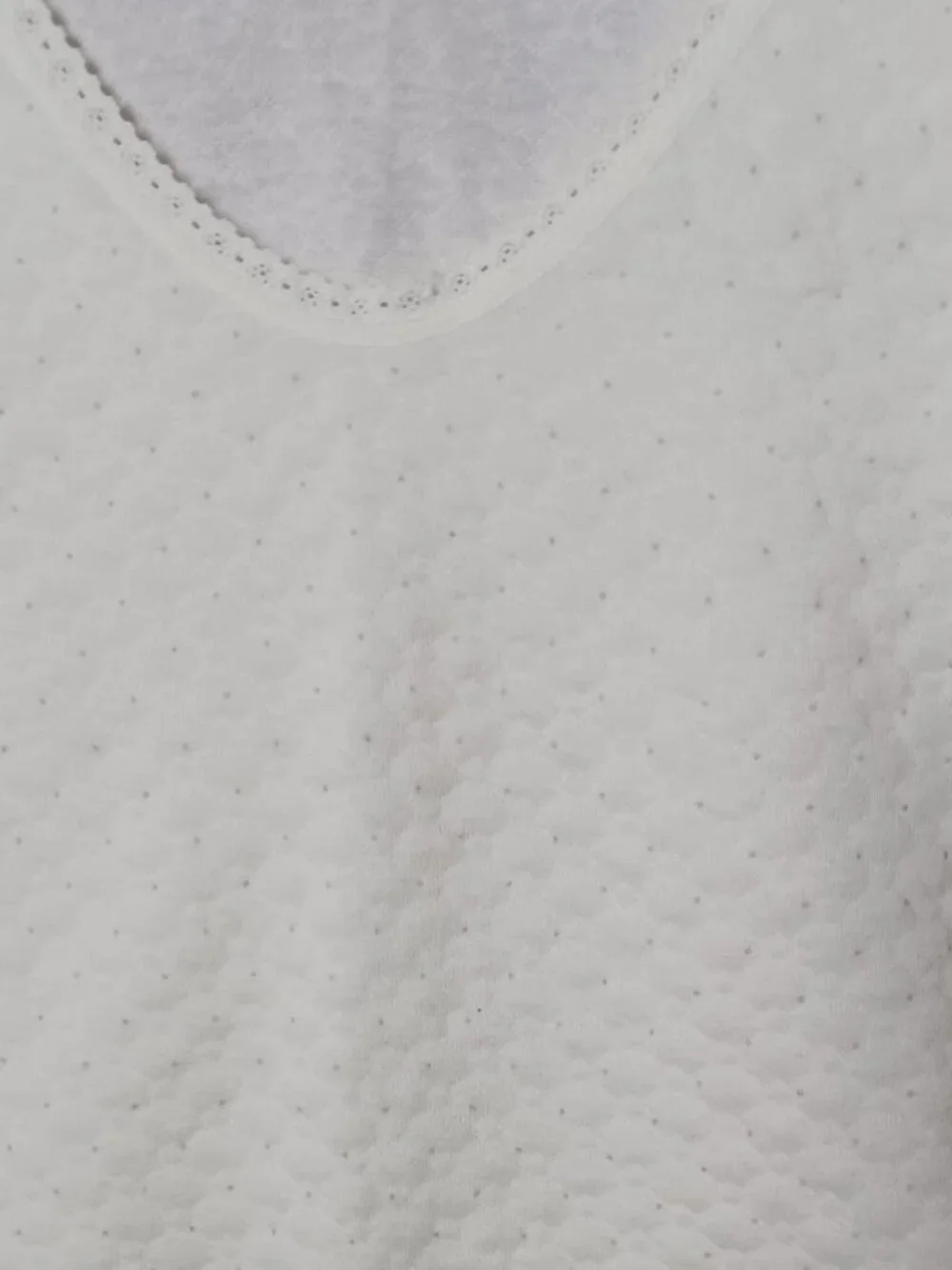 Silver Ox Vtg Womens Textured Thermal Top W/Lace Trim White Large - Picture 14 of 16